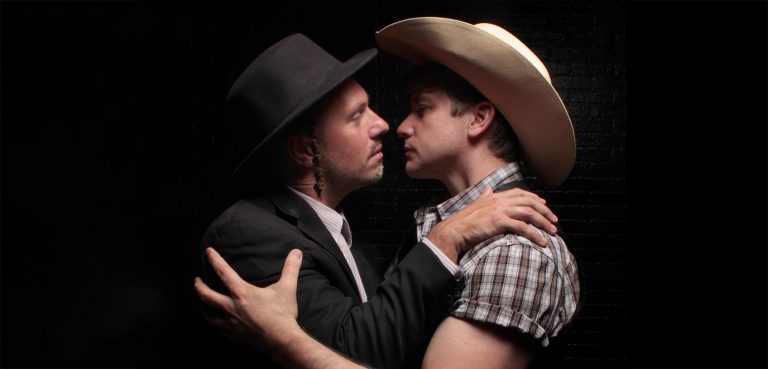 At left, Christopher Ross-Dybash and Kyle Smith in “A Shonda,” now running through Sept. 1 at The Foundry, 2306 N. Dixie Highway, Wilton Manors. (Photo by Dennis Dean)