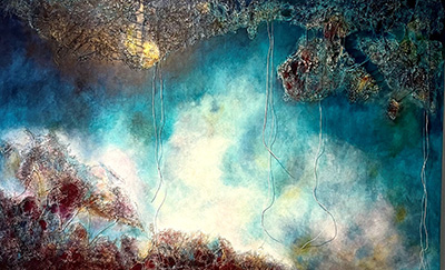 Mixed media artist Lifrancis Rojas creates highly textured paintings with a sense of movement. (Photo by Lifrancis Rojas)