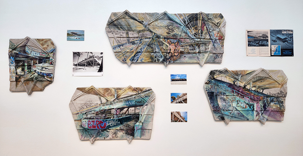 For Angelica Clyman’s “Miami Marine Stadium,” the artist uses acrylic on concrete. (Photo by Angelica Clyman)