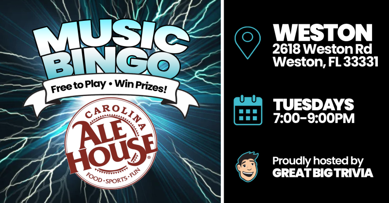 Music Bingo at Carolina Ale House - Weston