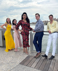 Florida Grand Opera Studio Artists from left, Sydney Dardis, Mary Burke Barber, Monique Galvão, Andrew Payne and James Mancuso, were chosen from an audition of more than 800 singers for the prestigious training program. Photo courtesy of Florida Grand Opera.