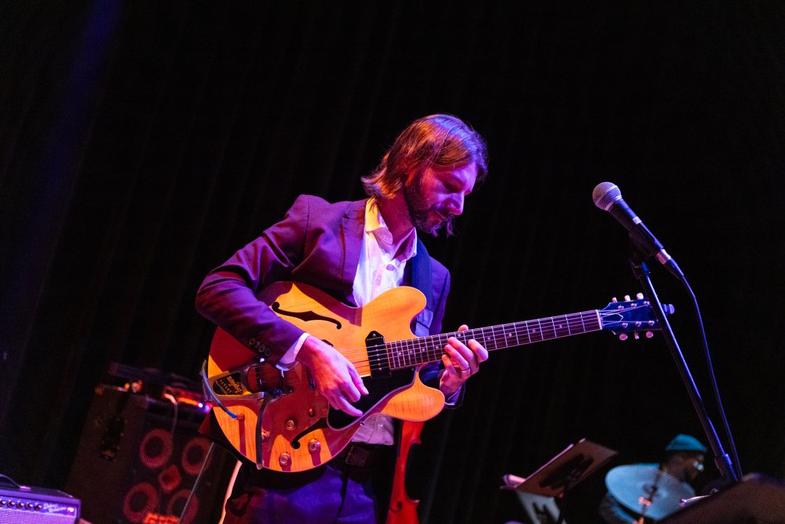 Justin Poindexter plays guitar with Jazz at Lincoln Center. (Photo by Taylor Brown, courtesy of the Adrienne Arsht Center)