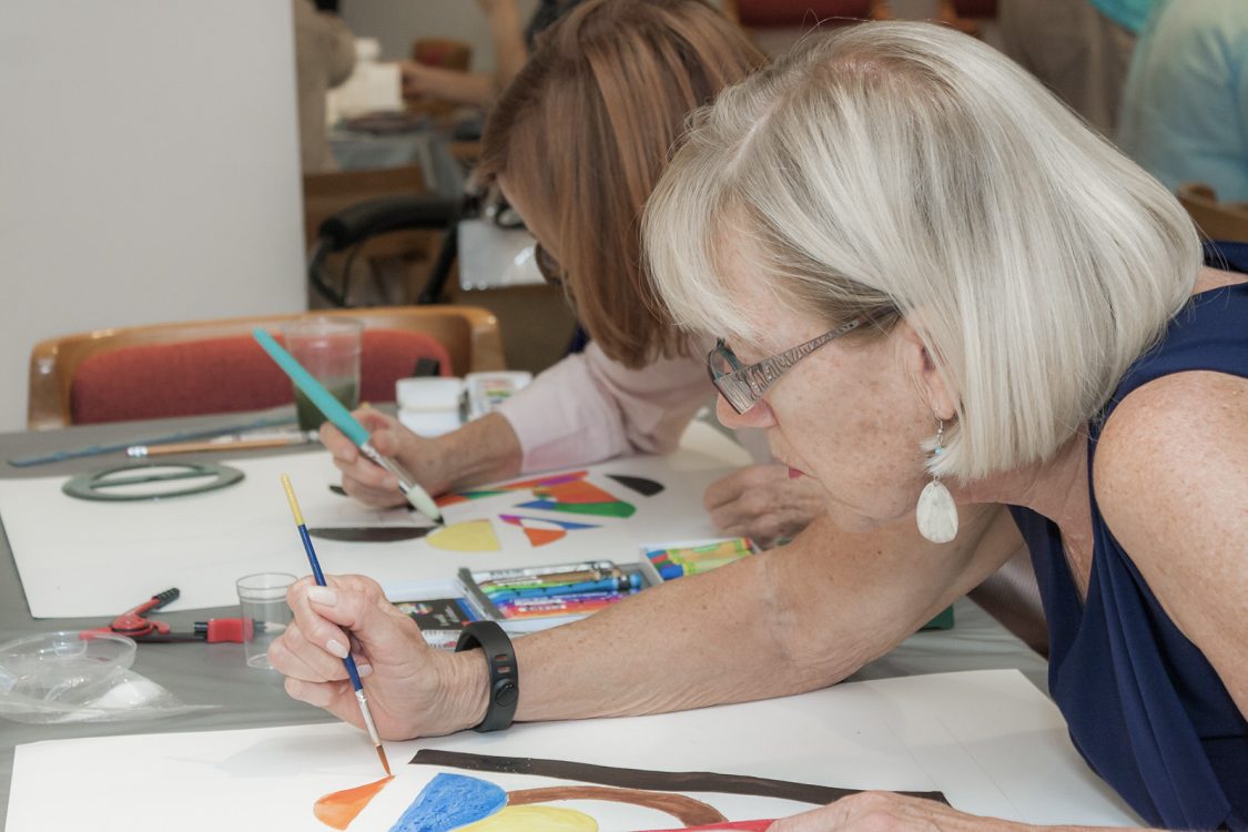Ann Harsh, member of the Friends of NSU Art Museum, participates in a Creativity Exploration workshop. On Saturday, Aug. 9, the museum hosts the “Charming Creature Creation” workshop. (Photo courtesy of NSU Art Museum Fort Lauderdale).
