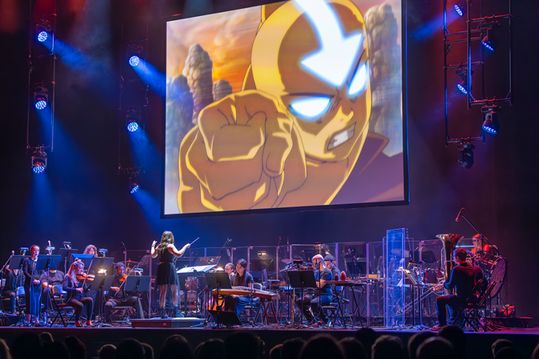 Emily Marshall conducts the orchestra for the most recent tour of “Avatar: The Last Airbender in Concert.” Photo by Terence Rushin