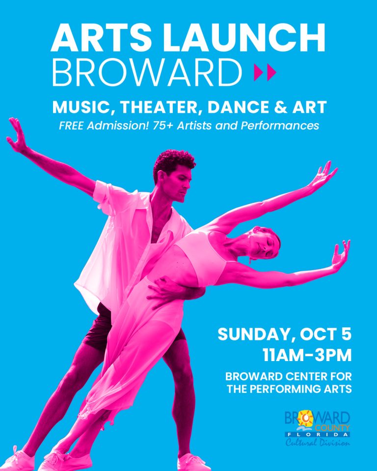 Promotional flyer for Arts Launch Broward, scheduled for Oct. 5 at the Broward Center for the Performing Arts. (Photo courtesy of Broward Cultural Division)