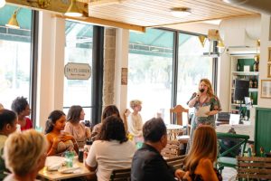 poet reading poetry to the community