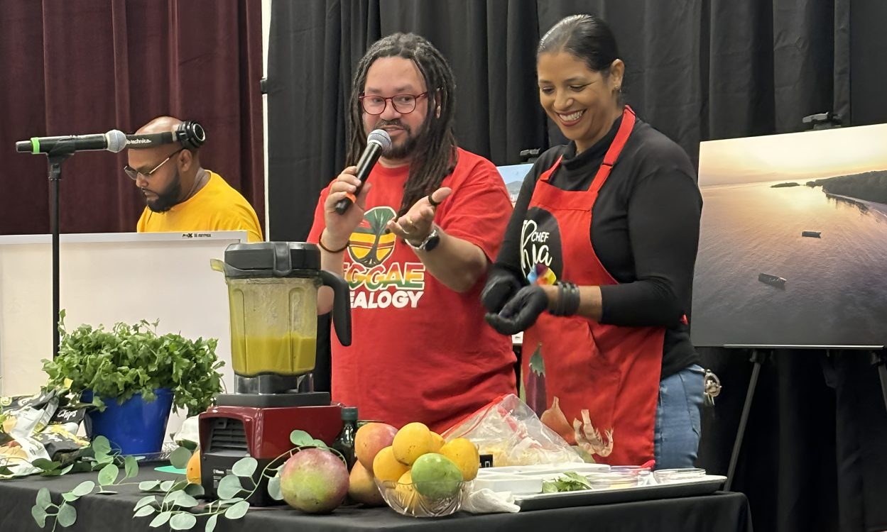 Island SPACE past board president david Muir with Chef Thia at Island SPACE Mango Festival 2025