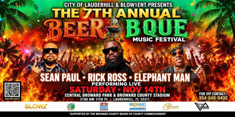 7th Annual Lauderhill Beer BQ on November 14, 2026 from 2:00 PM to 11:00 PM