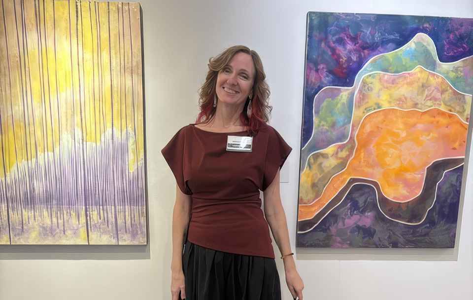 Jen Little, the artist behind Hollywood Art and Culture Center’s exhibition, “Wax. Pigment. Fire.” will hold a free, curated tour of the Fall Exhibitions from Cari Cohen, Kristin Thiele, and Harumi Abe on