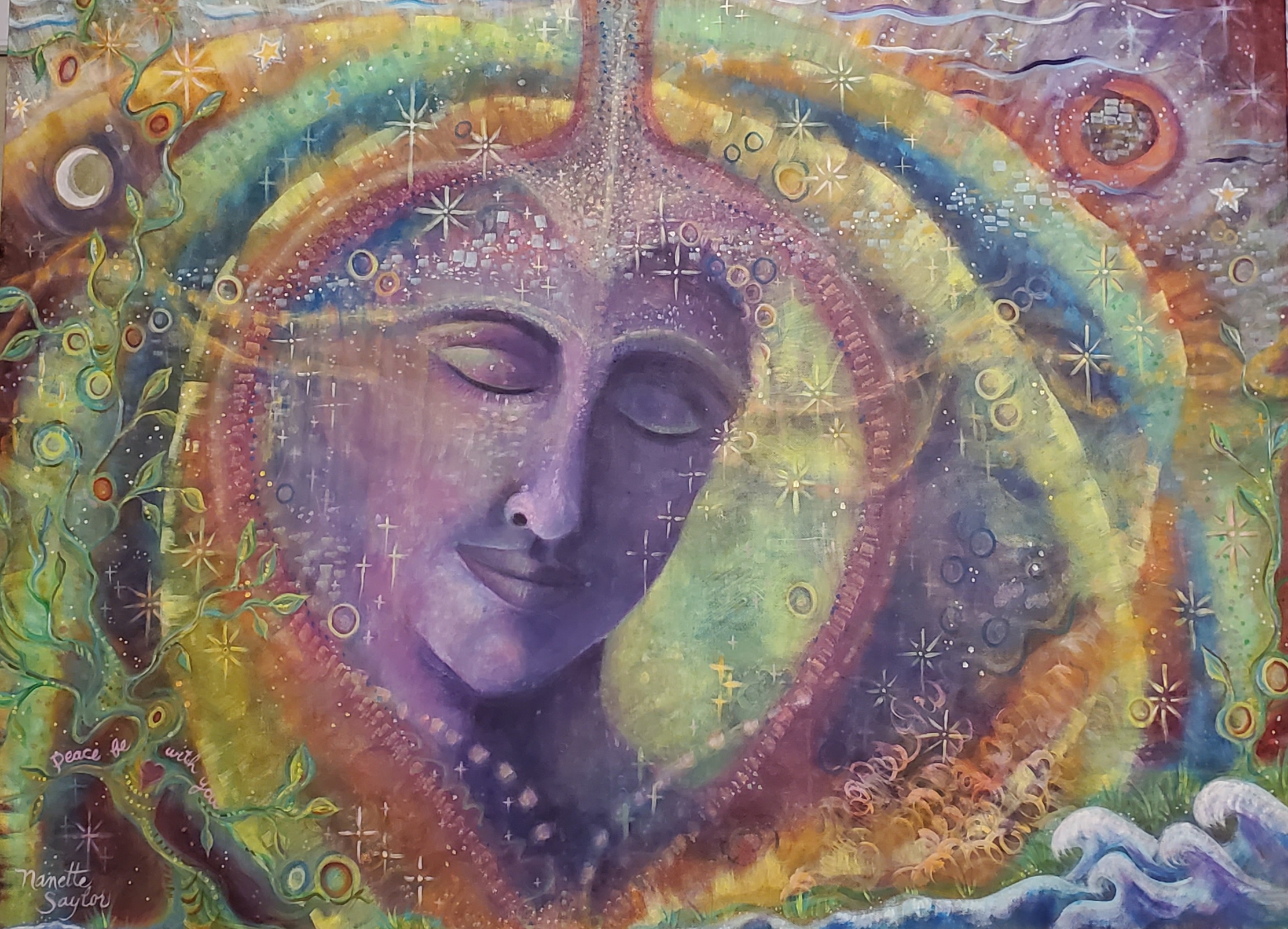 “Peace Be With YOU” by Nanette Saylor, is an exploration of the self and dives into the power of her personal creative process and feelings of self love and self worth. 